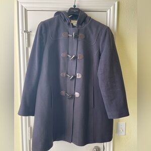 Navy blue LL Bean wool duffle coat 2X